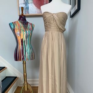 BCBG Gold Long Gown, Like New